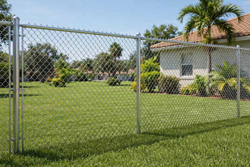 Galvanized chain link fence