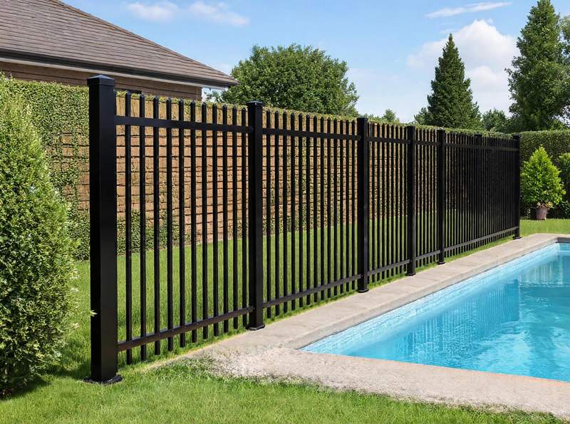 Black aluminum fence