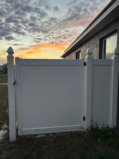 White vinyl gate
